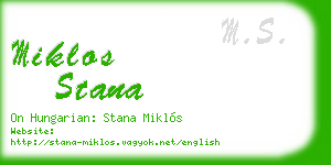 miklos stana business card